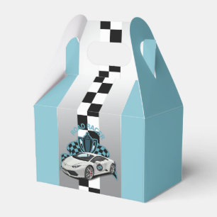 Racing car green, black & white Favor Box