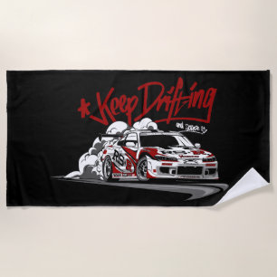 RACING CAR KEEP DRIFTING AND SCRAPE IT! BEACH TOWEL