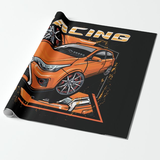 Racing Car _ Motor (101) Wrapping Paper (Unrolled)