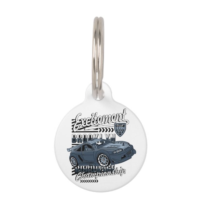 Racing Car _ Motor  Pet Tag (Front)