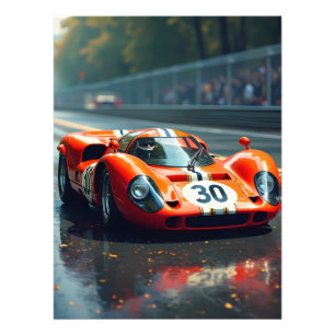 Racing car number 69 in beautiful colours photo print