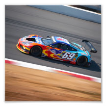 Racing car number 69 in beautiful colours