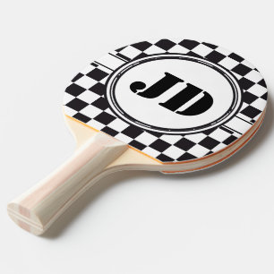 Racing Car Pattern + your backgr. colour & text Ping Pong Paddle