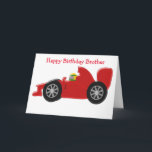 Racing Car Personalised Brother Birthday Card<br><div class="desc">Greeting card red racing car brother birthday card. Customise this birthday card with any text then have it printed and sent to you or instantly download it to your mobile device. Should you require any help with customising then contact us through the link on this page. Racing car design personalised...</div>