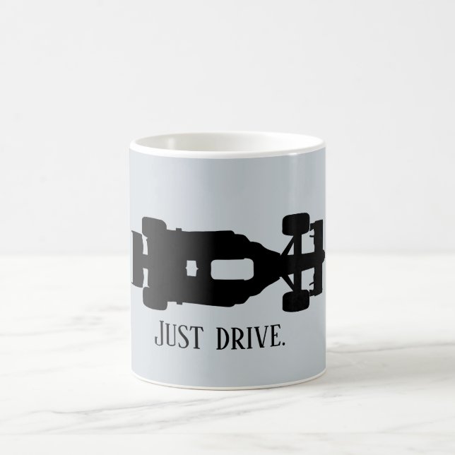 Racing Car Silhouette Customisable Coffee Mug (Center)