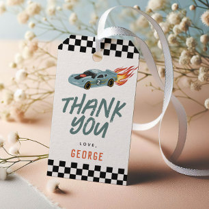 Racing Car Two Fast Kids Birthday Favour Gift Tags