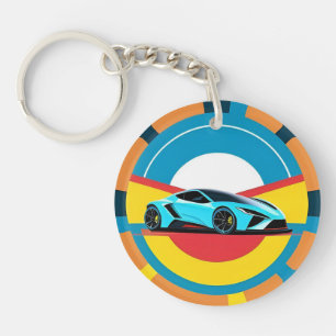 Racing Car with Dynamic Design Key Ring