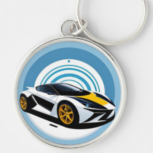 Racing Car with Dynamic Design Key Ring