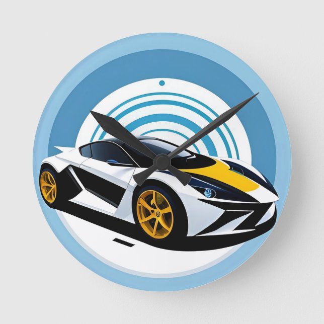 Racing Car with Dynamic Design Round Clock (Front)