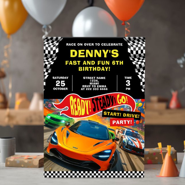 Racing Cars Birthday Party Invitation (Creator Uploaded)