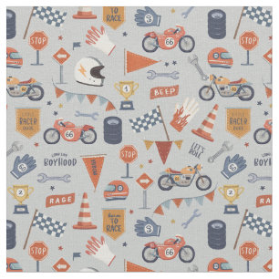 Racing cars motorbikes boyhood fabric