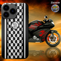 Racing Checkered Black White Sport Logo