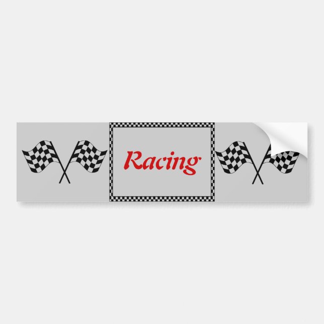 Racing Chequerboard Flags Bumper Sticker (Front)