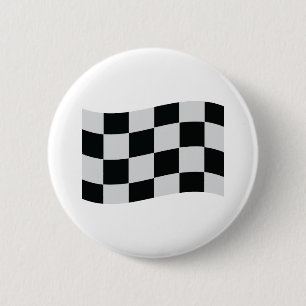 racing chequered flag 6 cm round badge