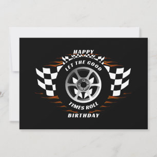 Racing Chequered Flag Happy Birthday Occasions Holiday Card