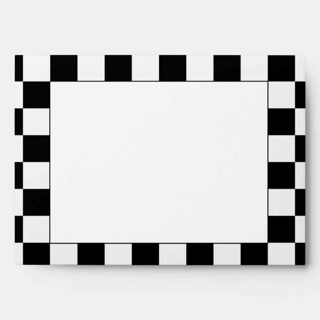 Racing Chequered Winners Flag Black and White Envelopes (Front)