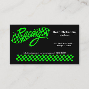 Racing, choose your background color business card