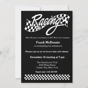 Racing, choose your background colour invitation