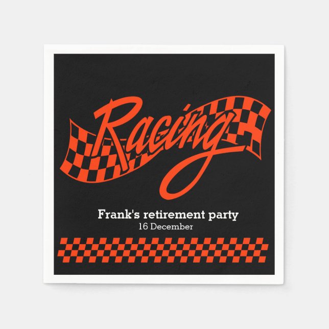 Racing, choose your background colour napkin (Front)