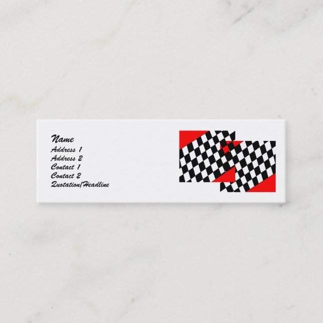 Racing Fan Mini Business Card (Front)