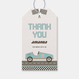 Racing Fast Car Baby Shower Thank You Tag