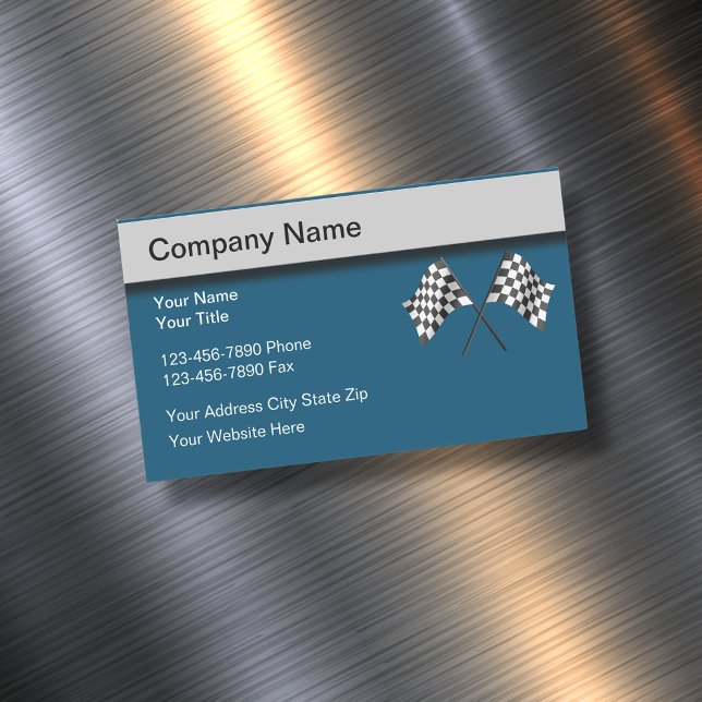 Racing Flag Automotive Business Card Magnets (Creator Uploaded)
