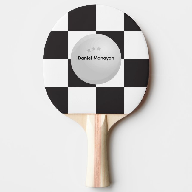 Racing Flag, Custom Table Tennis, Checkered Sports Ping Pong Paddle (Front)