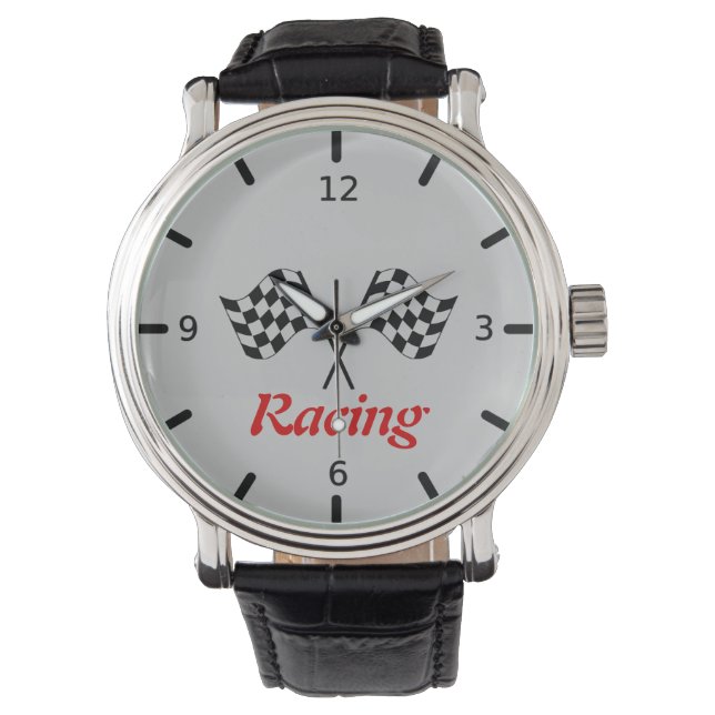 Racing Flags Bold Lettering Watch (Front)