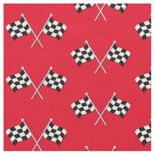 Racing Flags Cute Red Fabric