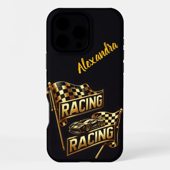 Racing flags embody competition's thrill iPhone case (Back)