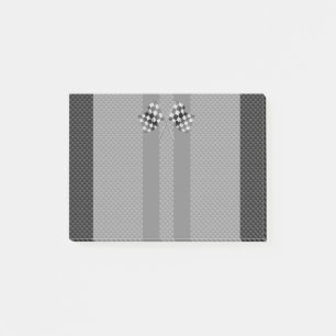 Racing Flags on Stripes Carbon Fibre Like Style Post-it Notes