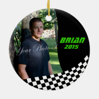 Racing Flags Photo Keepsake Ceramic Tree Decoration