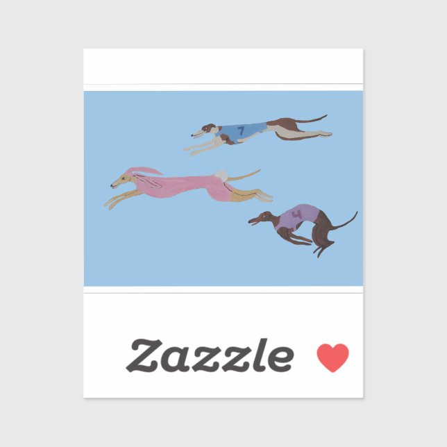 Racing Greyhounds with lead dog in Bunny suit (Sheet)