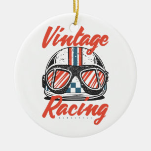Racing Helmet Ceramic Tree Decoration