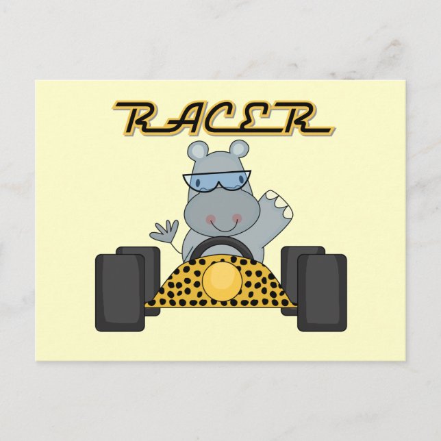 Racing Hippo T-shirts and Gifts Postcard (Front)