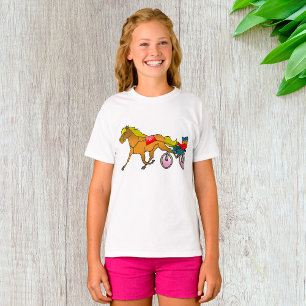 Racing Horse And Buggy Girls T-Shirt