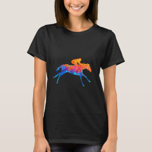Racing horse with jockey watercolors. Equestrian s T-Shirt