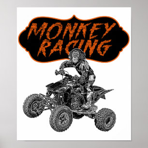 Racing monkey poster