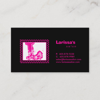 Racing Monogram Business Card Black Pink