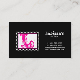 Racing Monogram Business Card Black Pink 2