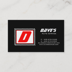 Racing Monogram Business Card Black Red Taxi