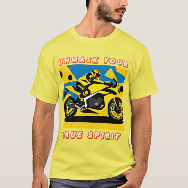 Racing Motorcycle and Rider T-Shirt (Front)