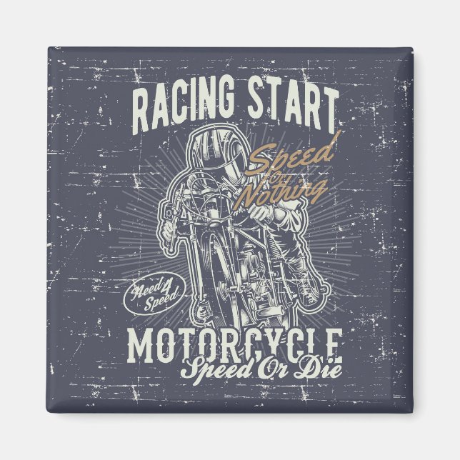 Racing Motorcycle Design Magnet (Front)
