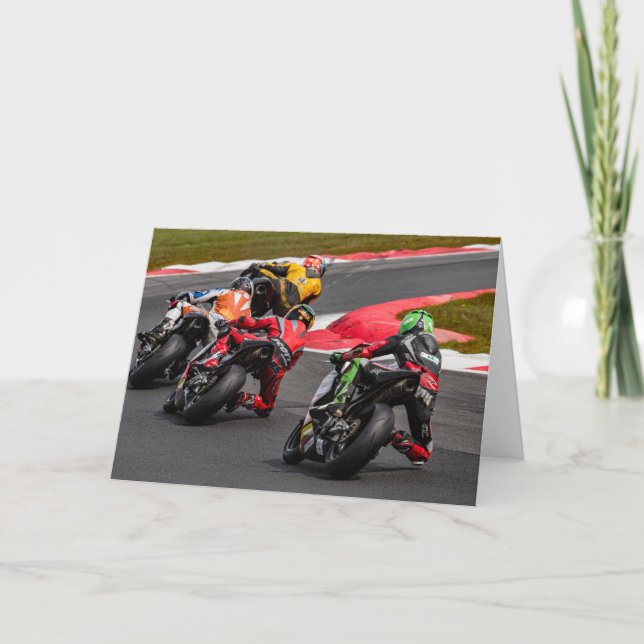 Racing motorcycle greetings cards (Front)