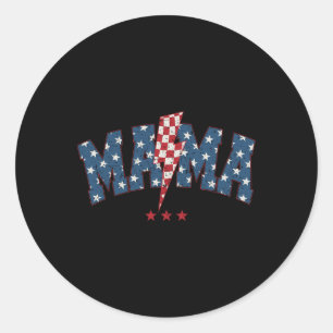 Racing Mum Race Mum 4th Of July Racer Race Chequer Classic Round Sticker