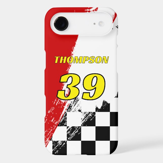 Racing Name Number Red White and Yellow (Back)