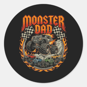 Racing Off Road Fathers Day Monster Truck Dad Classic Round Sticker