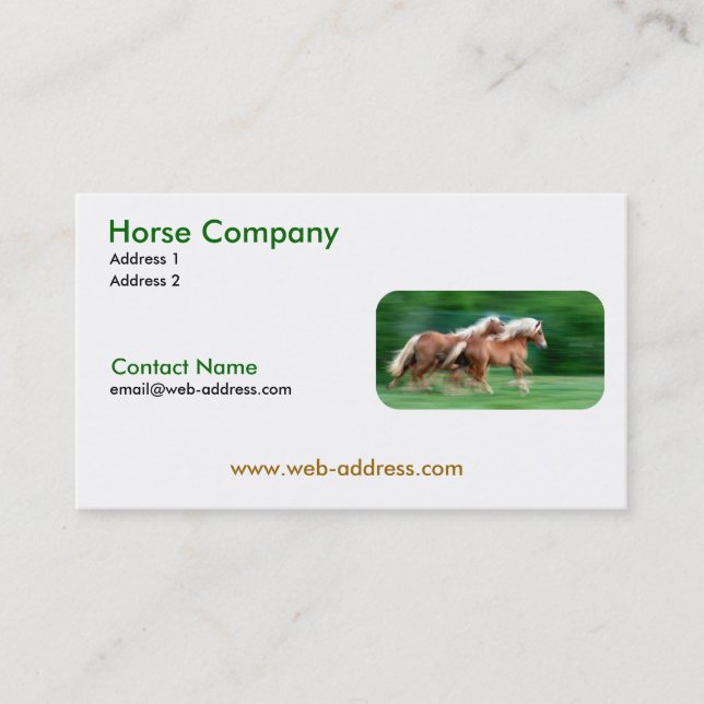 Racing Palomino Business Cards (Front)