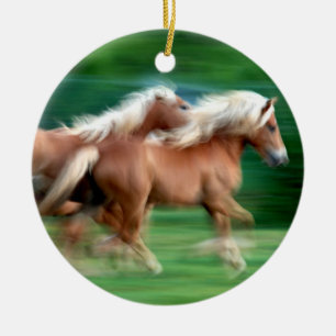 Racing Palomino Horses Ornament