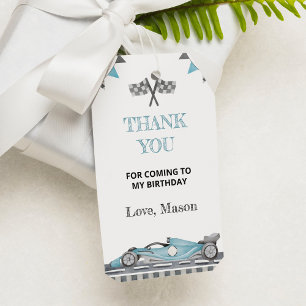 Racing Party Birthday Thank You Tag